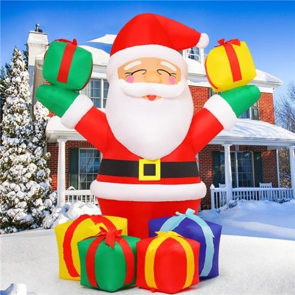 6 FT Christmas Santa Inflatable Smiling Santa Claus Blow Up Yard Decor - Picture 3 of 6